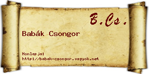 Babák Csongor névjegykártya